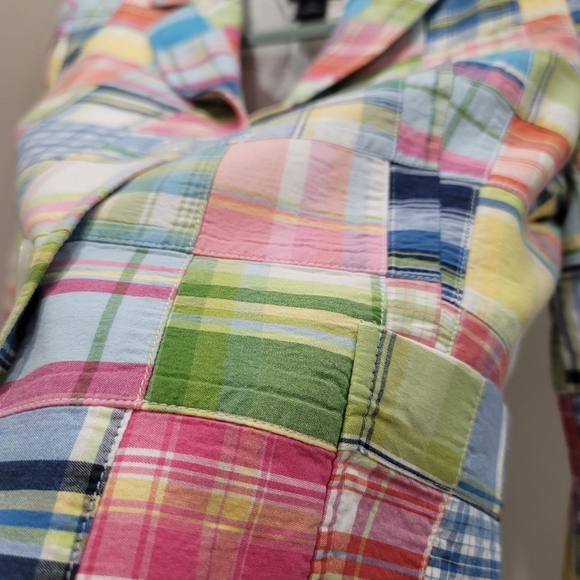 Sz 10 Brooks Brothers Patchwork Single Breasted Classic Blazer - Picture 5 of 11